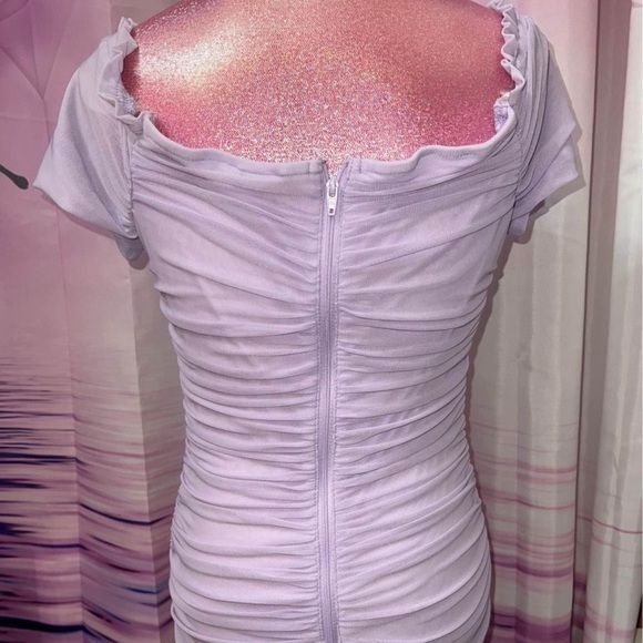 lavender mesh off the shoulder dress - Picture 3 of 3